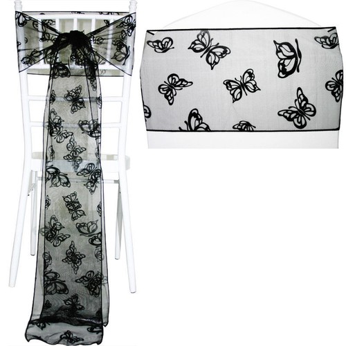 Butterfly chair sashes organza - butterfly,