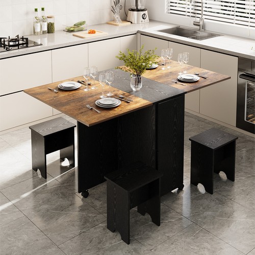 Folding drop leaf dining set - dining,