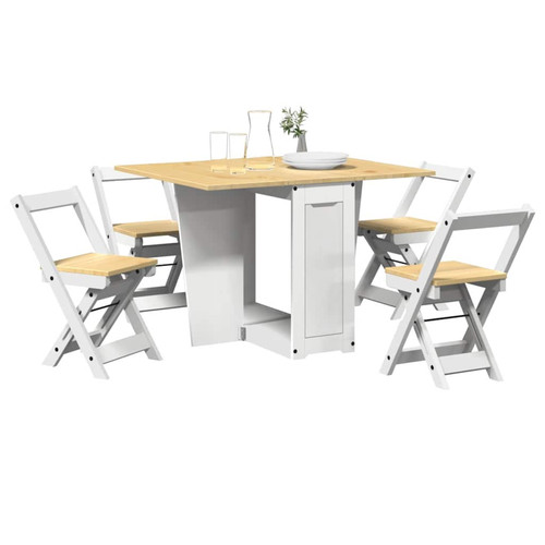 Dining set 5pc - white, pine